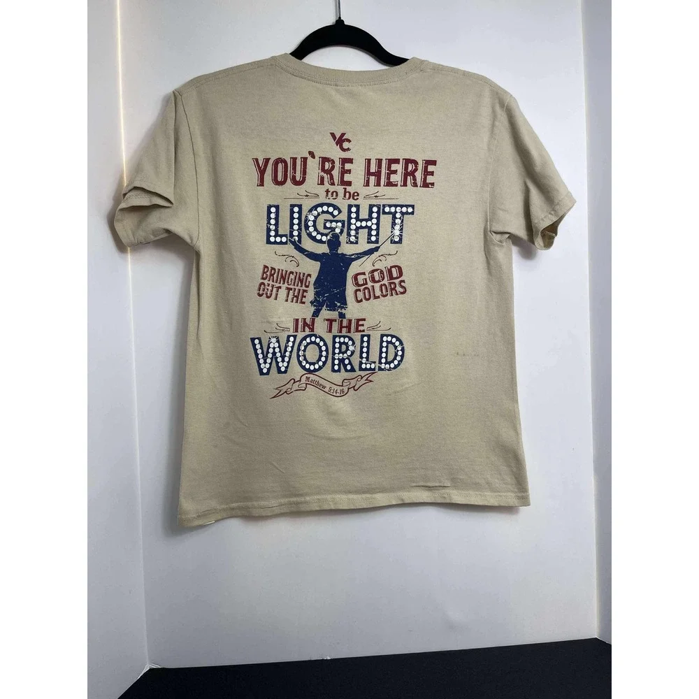 Gildan Heavy Cotton Youth Medium T Shirt Tan Circus Elephant 